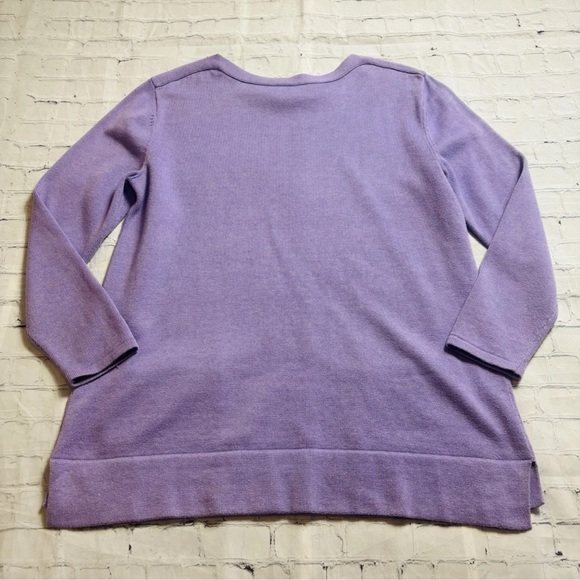 J. Jill Women's Merino Wool Blend Lavender Purple Pullover Tunic Sweater Size L - Picture 10 of 11